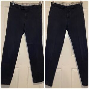 Set of 2 Brax Style Evans Dark Blue Pants Flat Front Straight Leg Size 32 x 34